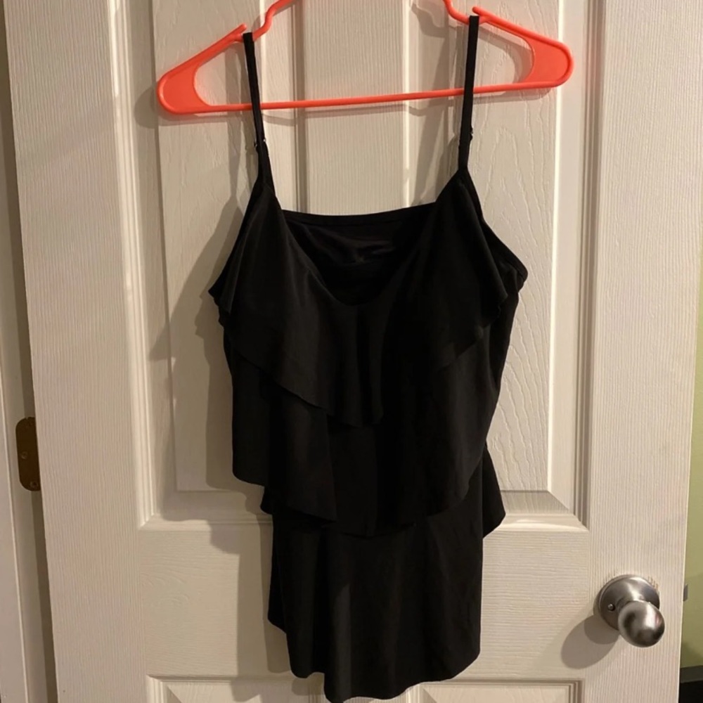 Aqua Green ruffle tankini swim top